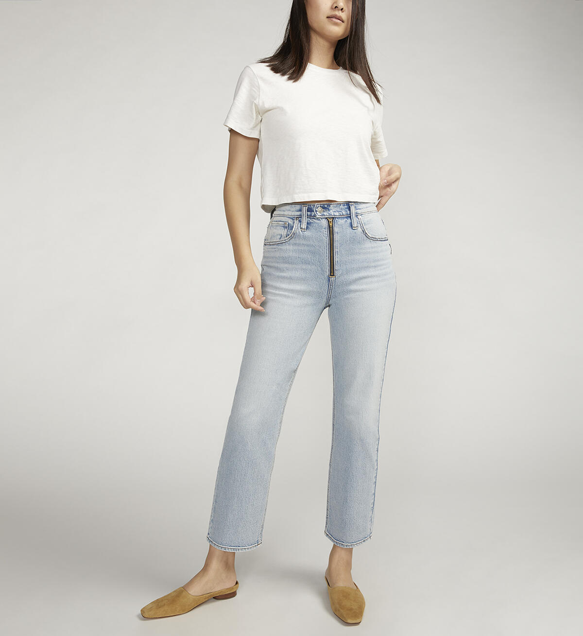 Highly Desirable High Rise Straight Leg Jeans, , hi-res image number 0