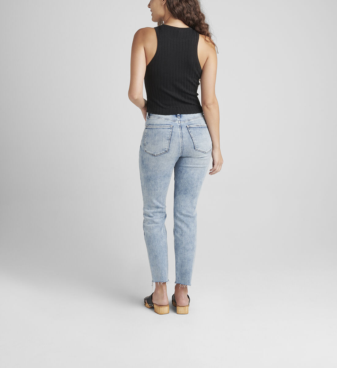 High rise straight crop jeans shop