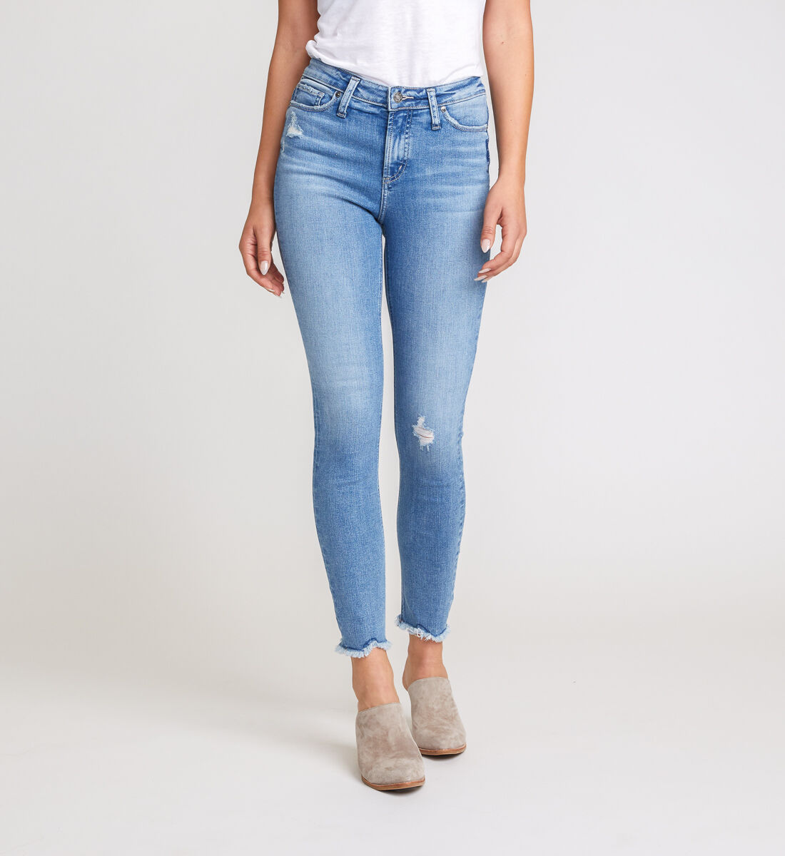 Womens Note High Rise Skinny Jeans Silver Jeans Co