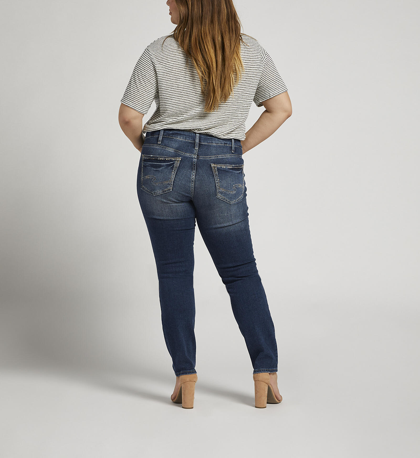 Buy Suki Mid Rise Straight Leg Jeans Plus Size for USD 44.00 | Silver ...