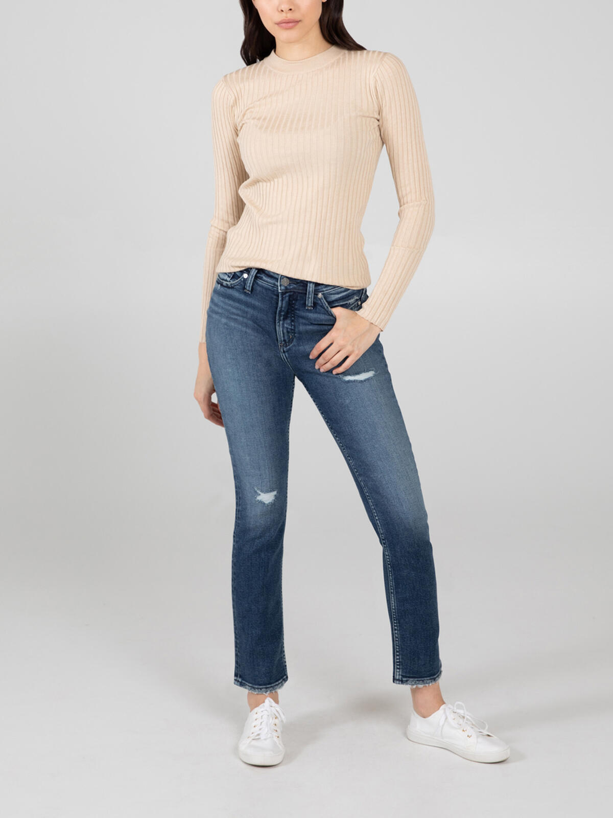 High Note High Rise Straight Leg Jeans image number 0