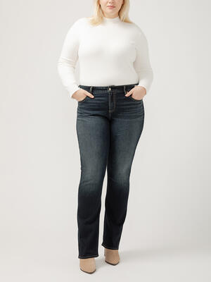 Elyse Mid Rise Slim Bootcut Jeans Plus Size