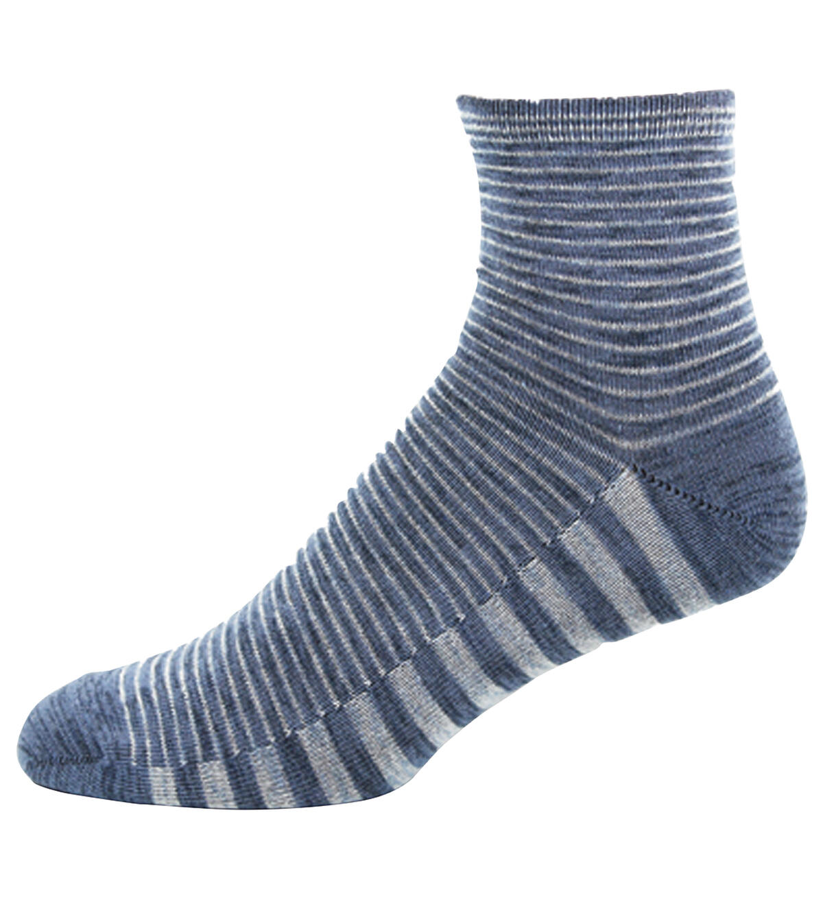 Mixed Stripe Quarter-Length Men's Socks, Blue Denim, hi-res image number 0}