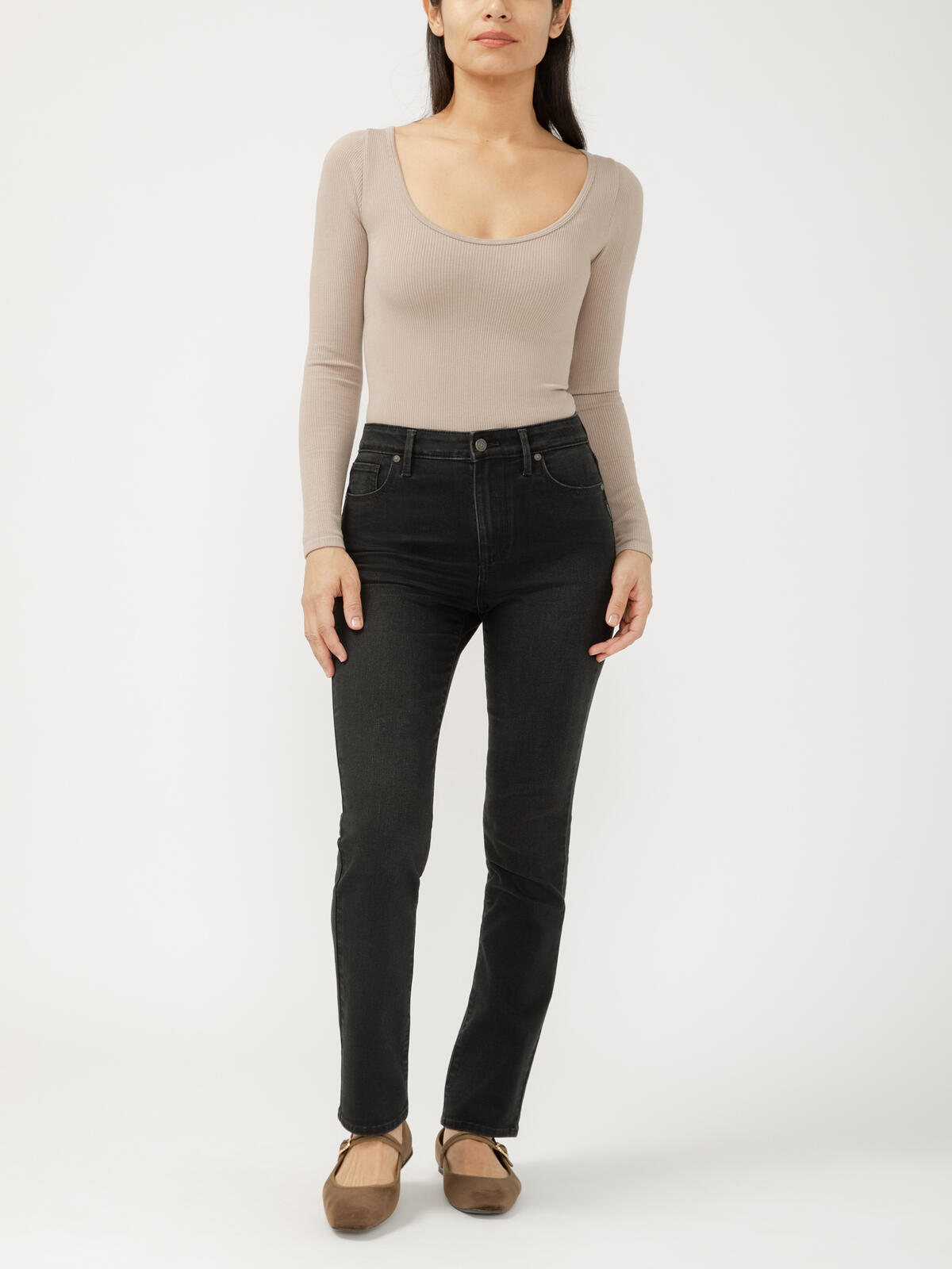 Isbister High Rise Straight Leg Luxe Stretch Jeans image number 0
