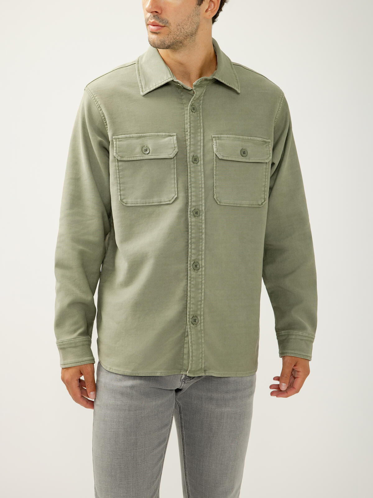 Knit Flex Button-Up Shirt image number 0