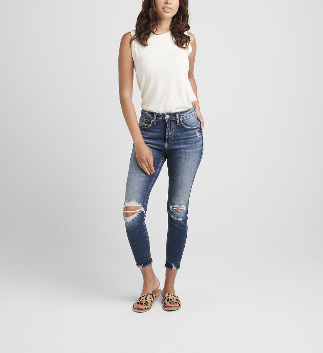 Buy Avery High Rise Skinny Crop Jeans for USD 74.00 Silver Jeans