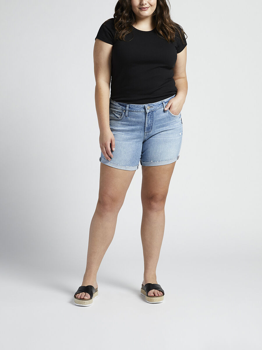plus size silver shorts