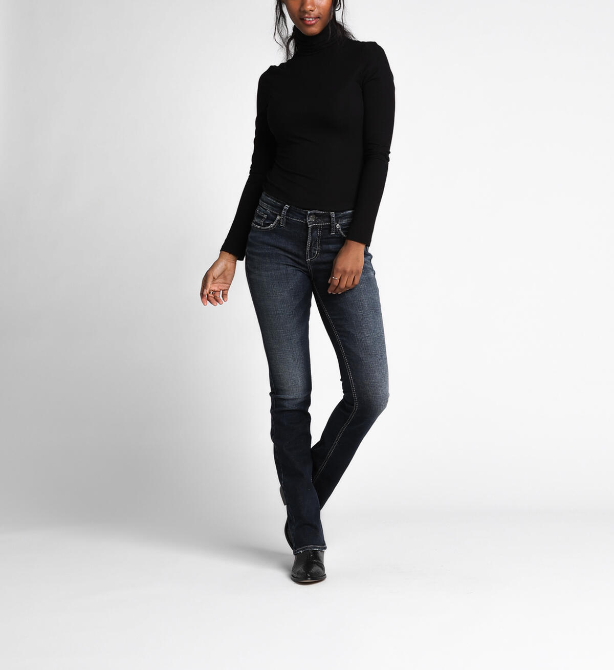 Elyse Slim Boot Mid Dark Wash, , hi-res image number 3