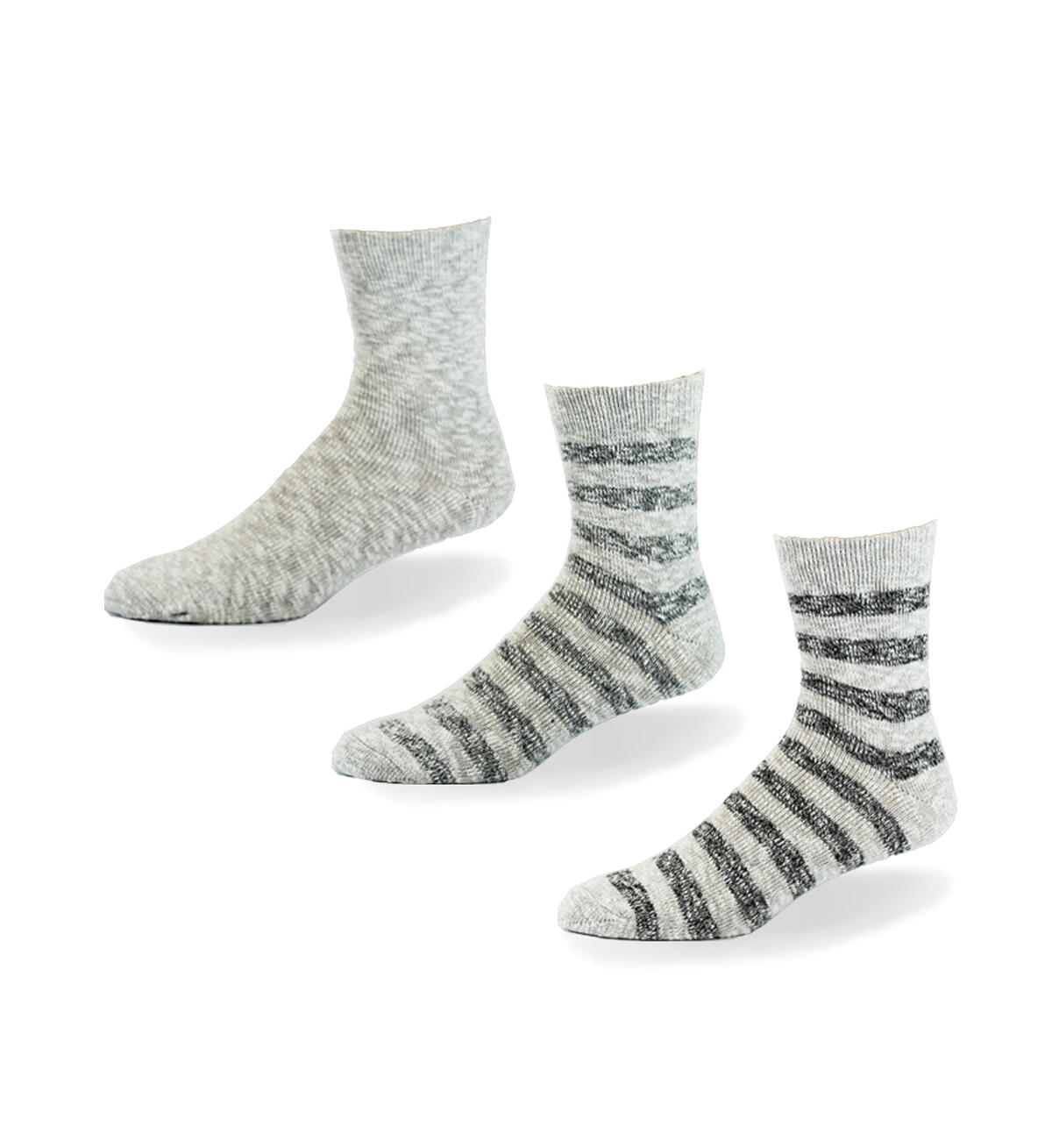 Slub Stripe Mid-Calf Socks, Light Grey, hi-res image number 0}