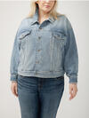 Denim Trucker Jacket Plus Size, , hi-res image number 2