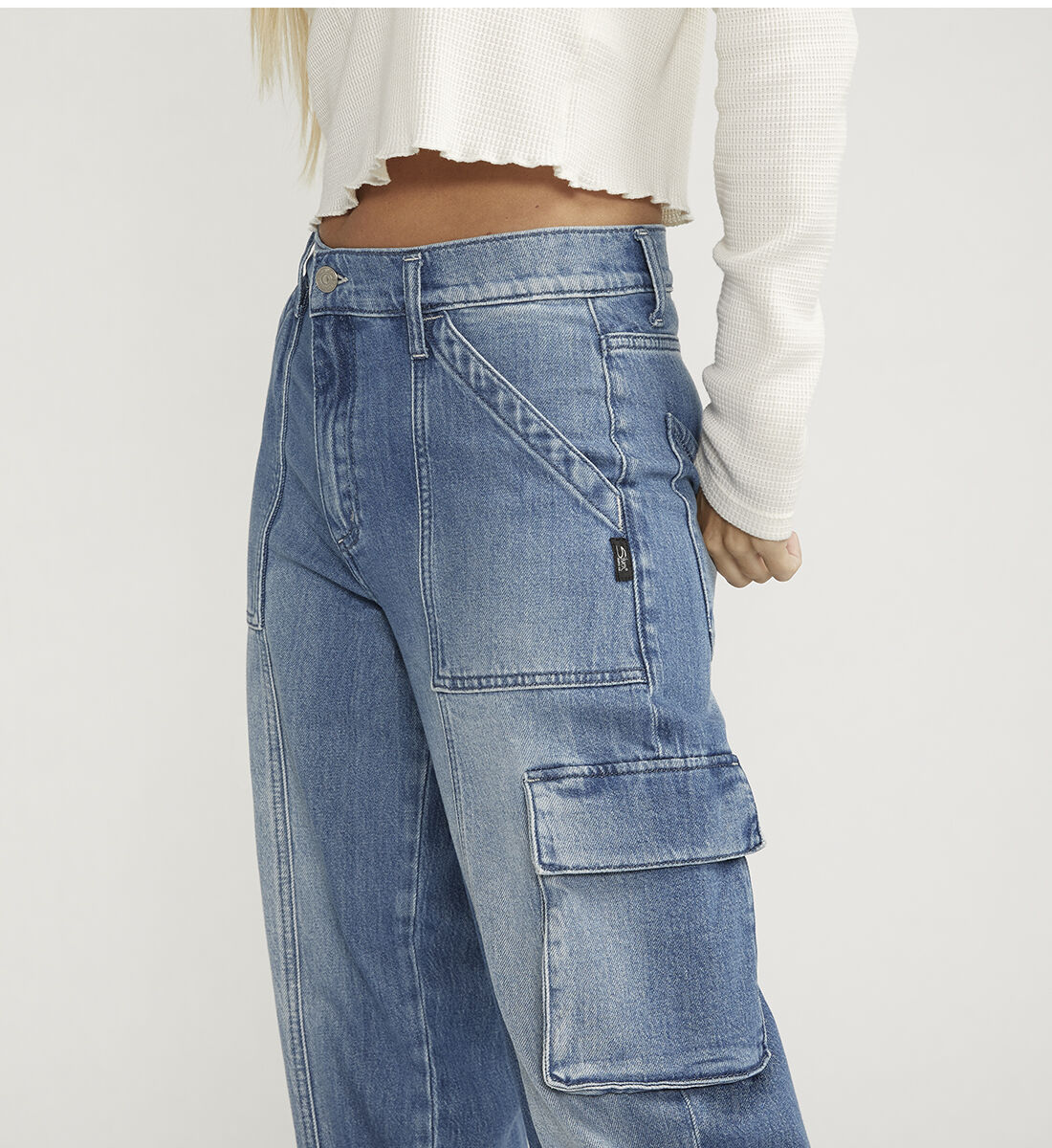 Buy Denim High Rise Cargo Pants for USD 84.00 Silver Jeans US New