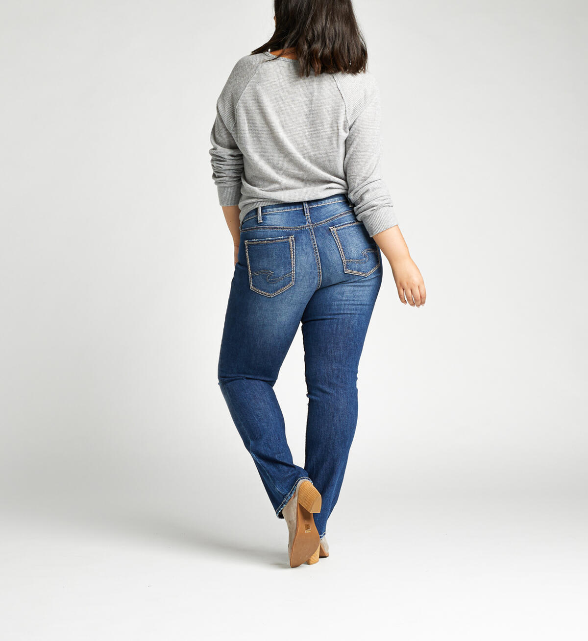 Suki Mid Rise Straight Jeans Plus Size, Indigo, hi-res image number 1