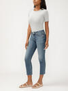 Elyse Mid Rise Straight Leg Ankle Jeans, , hi-res image number 2