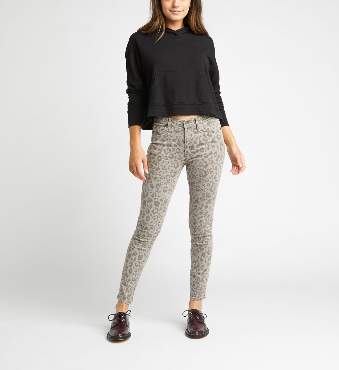 Grey leopard jeans on sale