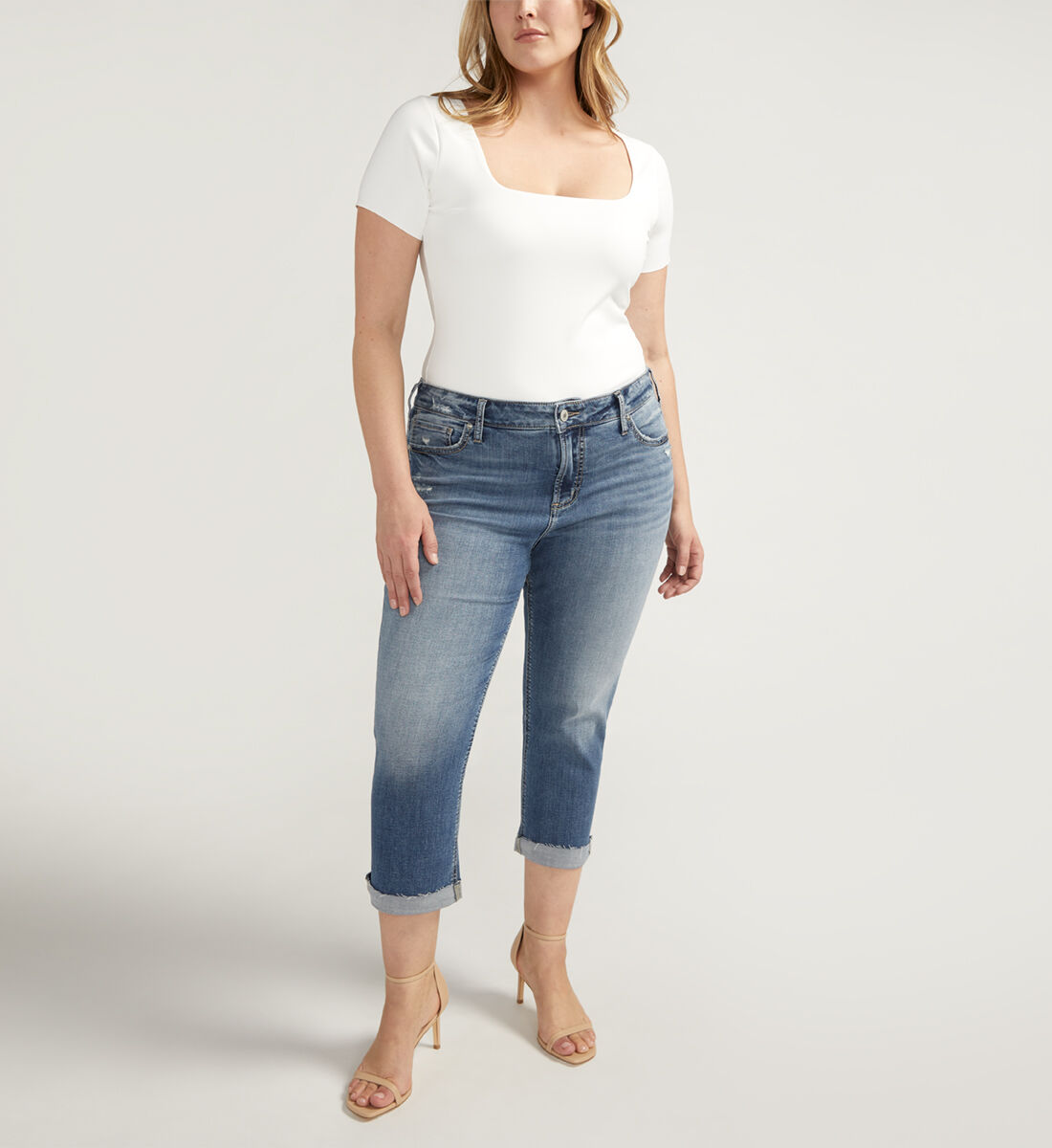 Plus size stretch capris discount