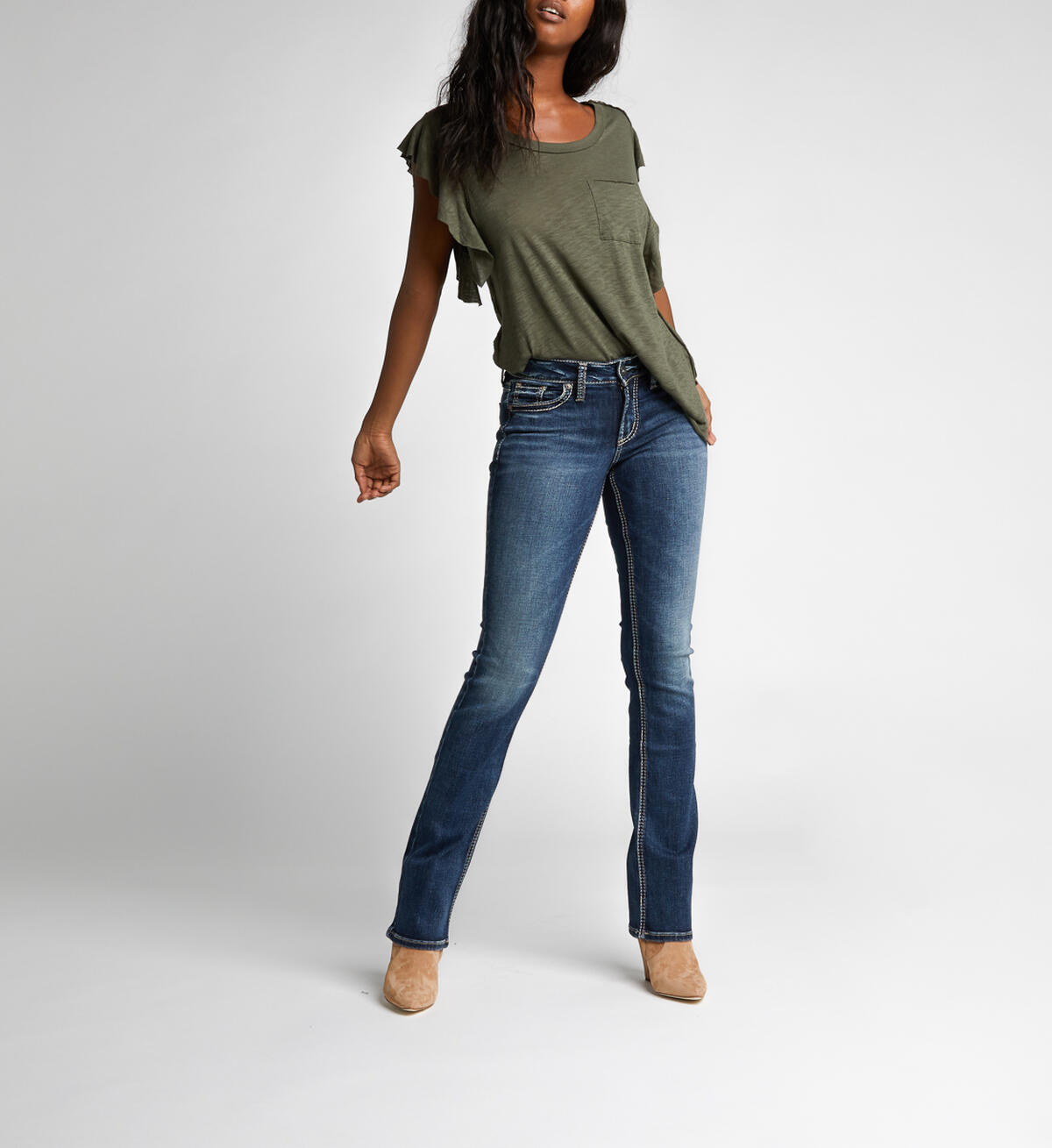 Suki Mid-Rise Curvy Slim Bootcut Jeans, , hi-res image number 0
