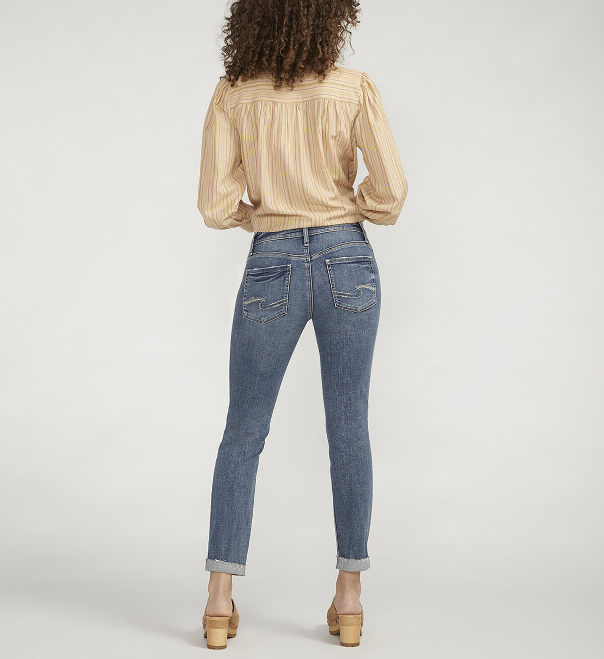 Buy Boyfriend Mid Rise Slim Leg Jeans for USD 84.00 | Silver Jeans US New