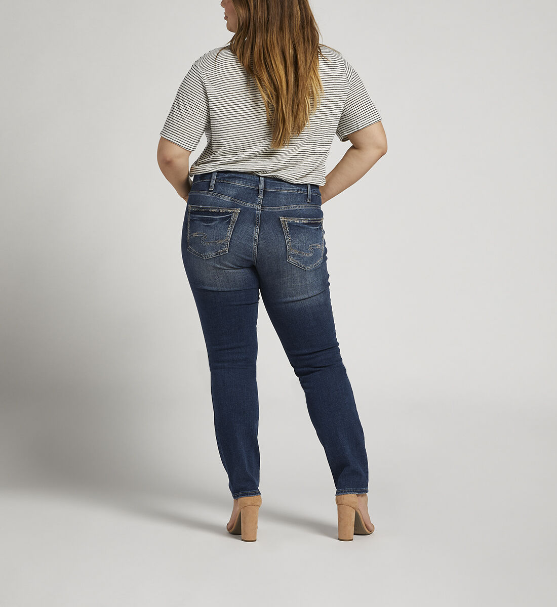 Suki Mid Rise Straight Leg Jeans Plus Size Back