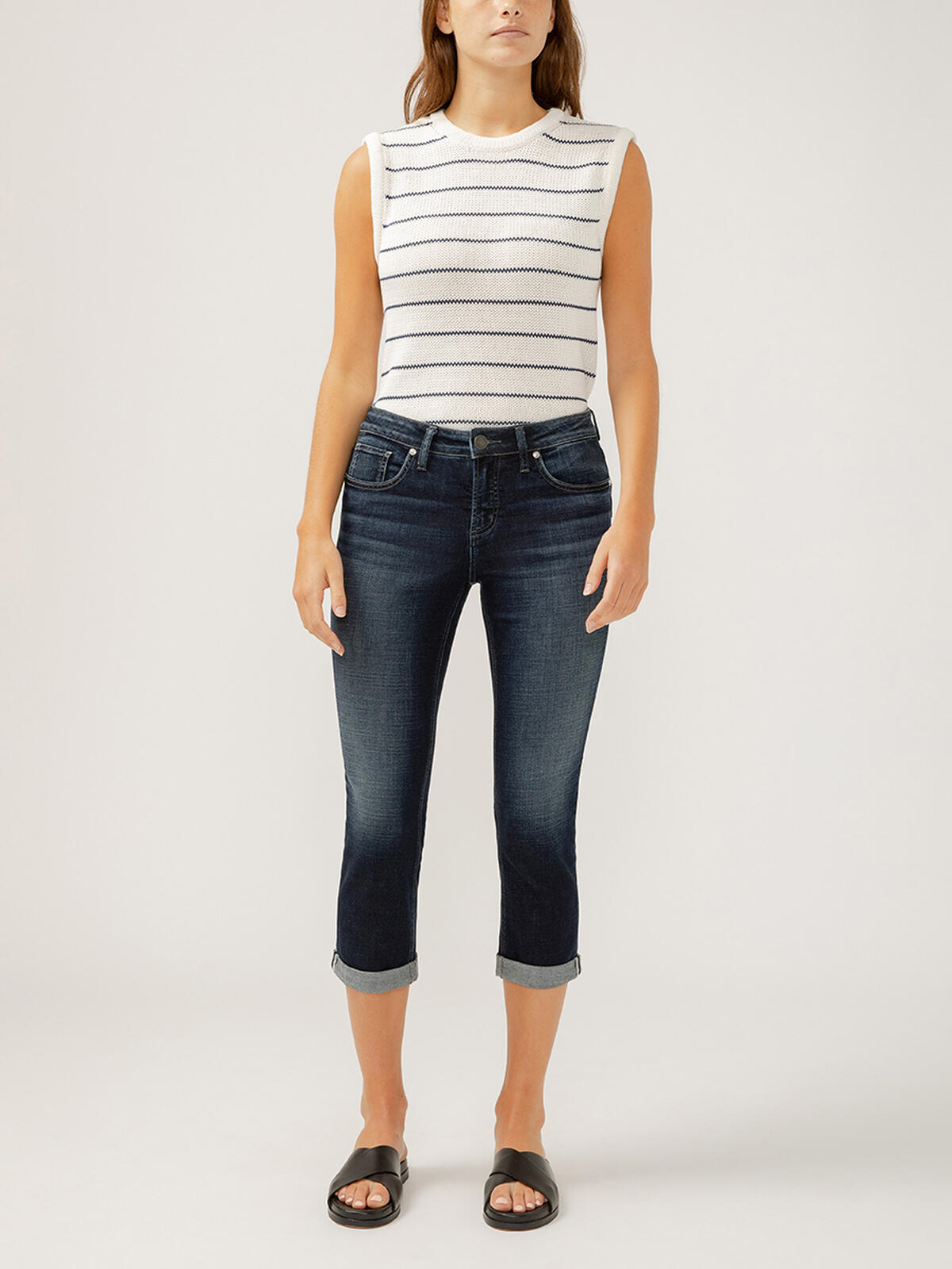 Elyse Mid Rise Luxe Stretch Capri, , hi-res image number 0
