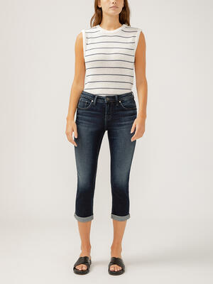 Elyse Mid Rise Luxe Stretch Capri