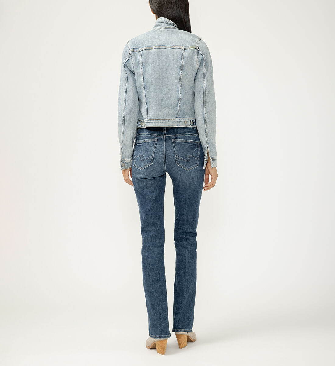 Buy Elyse Mid Rise Slim Bootcut Jeans for USD 68.00 | Silver