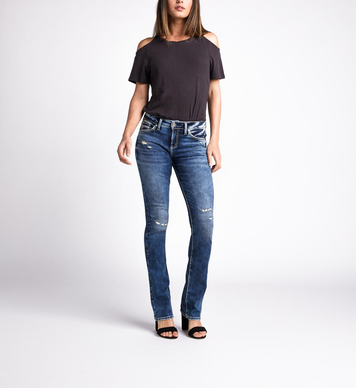 Avery High Rise Slim Bootcut Jeans, Indigo, hi-res image number 0