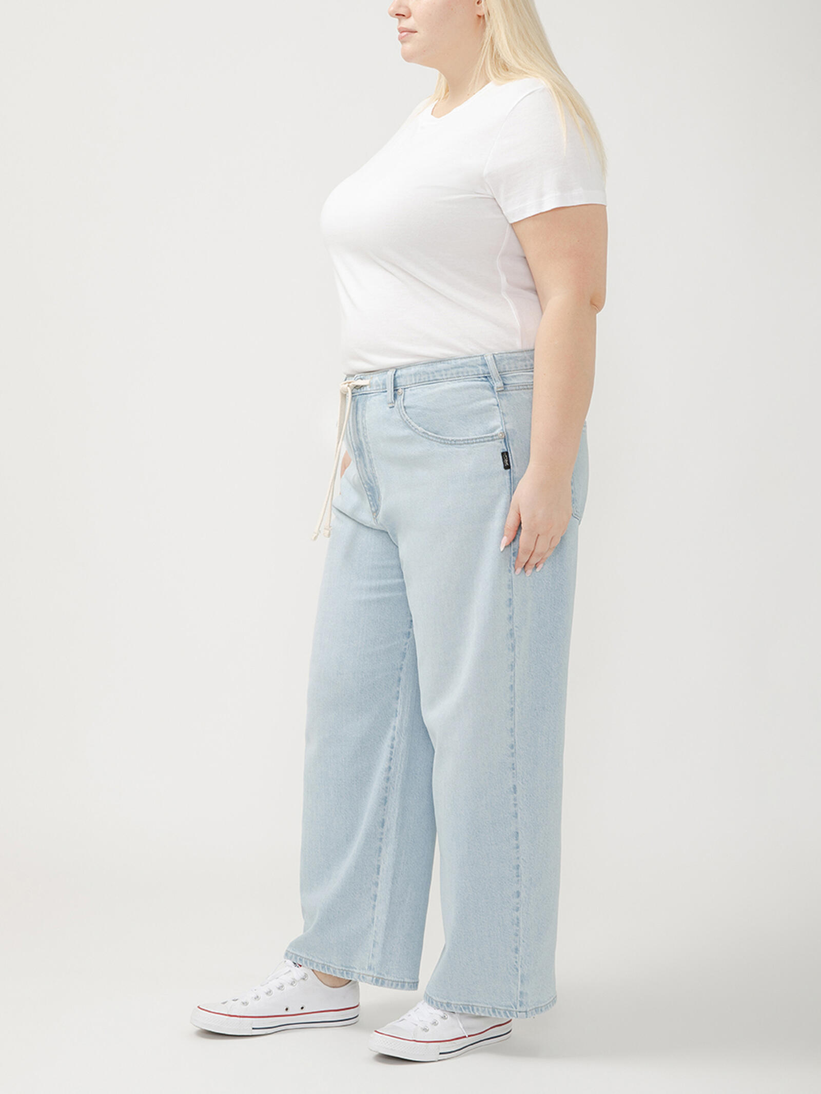 Buy Be Easy Straight Leg Drawstring Jeans Plus Size for USD