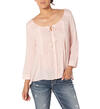 3/4 Sleeve Pleated Peasant Top, , hi-res image number 0