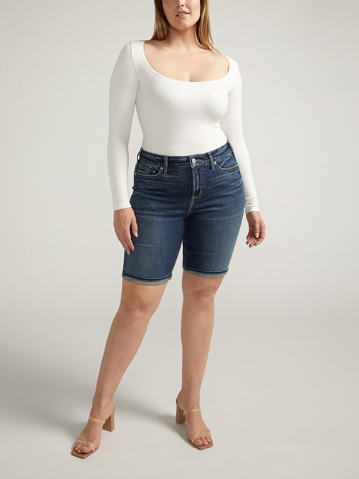 Suki Mid Rise Bermuda Shorts Plus Size, , hi-res image number 0