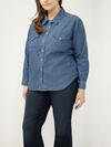 Women's Western Denim Shirt Plus Size, , hi-res image number 3