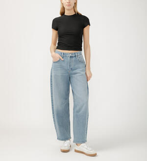 High Rise Barrel Leg Jeans