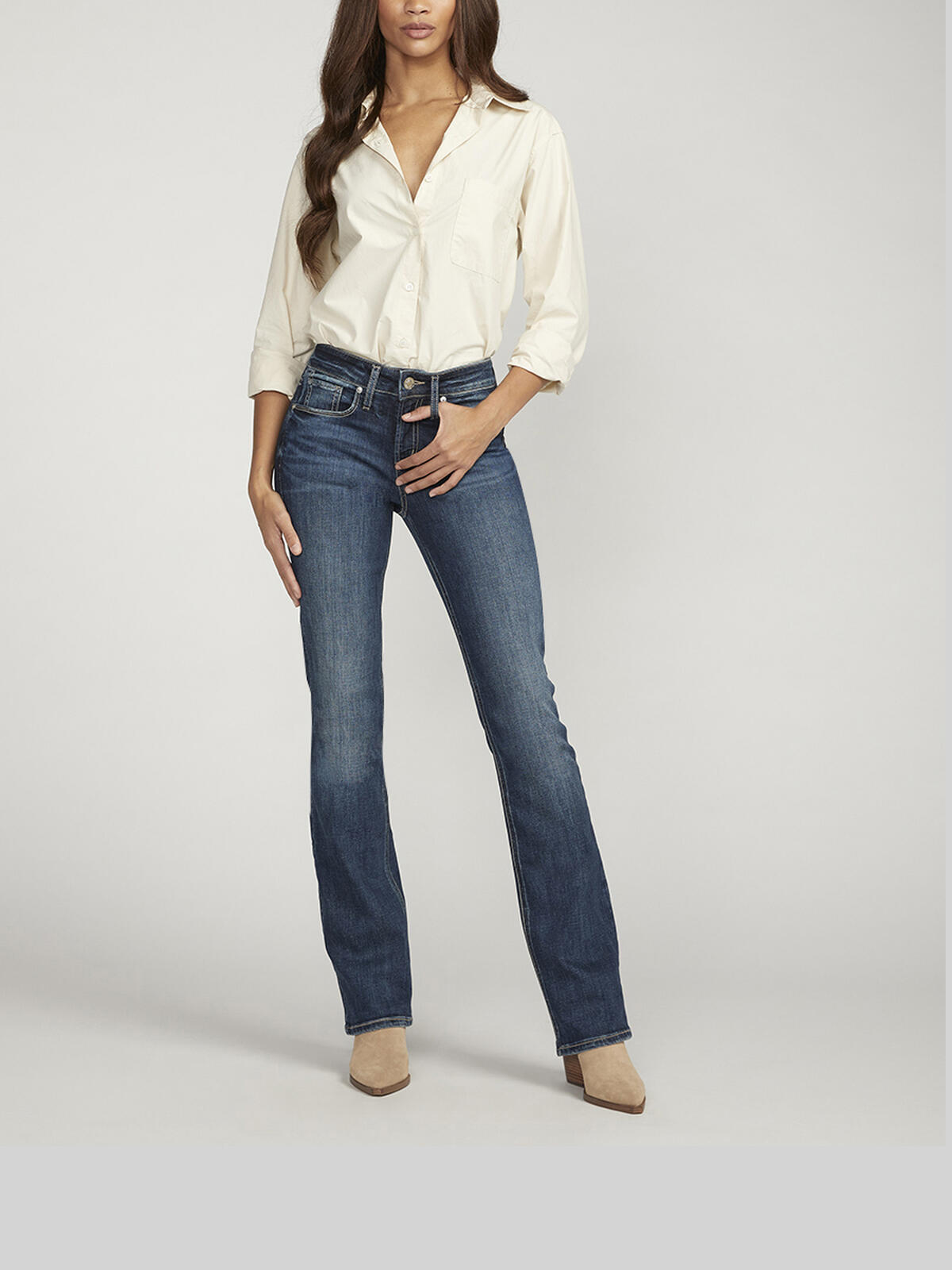 Suki Mid Rise Slim Bootcut Jeans, , hi-res image number 0