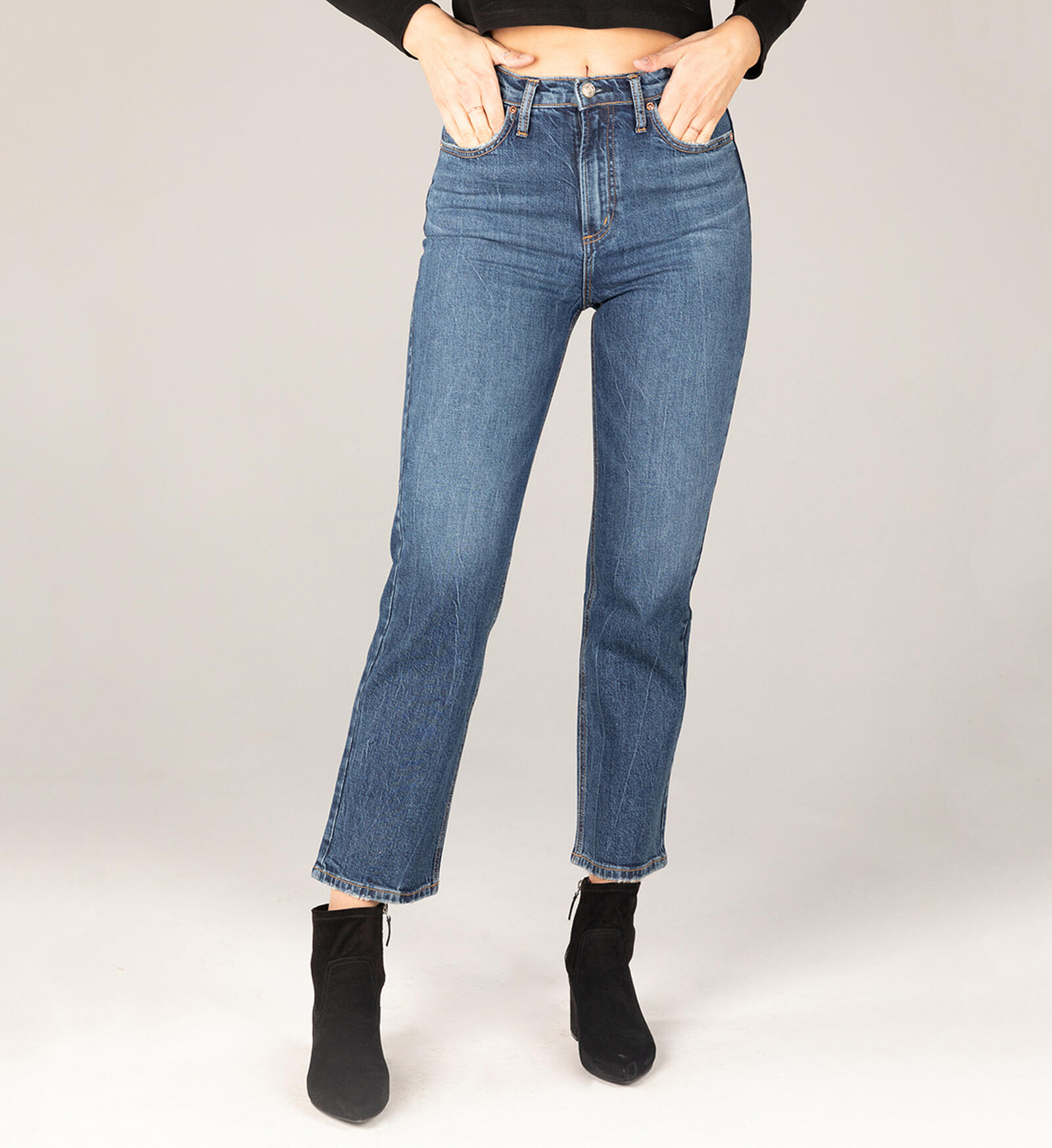 Buy Highly Desirable Super High Rise Straight Leg Jeans for USD