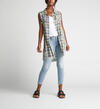 Summer Plaid Frayed Button-Down Tunic, , hi-res image number 1