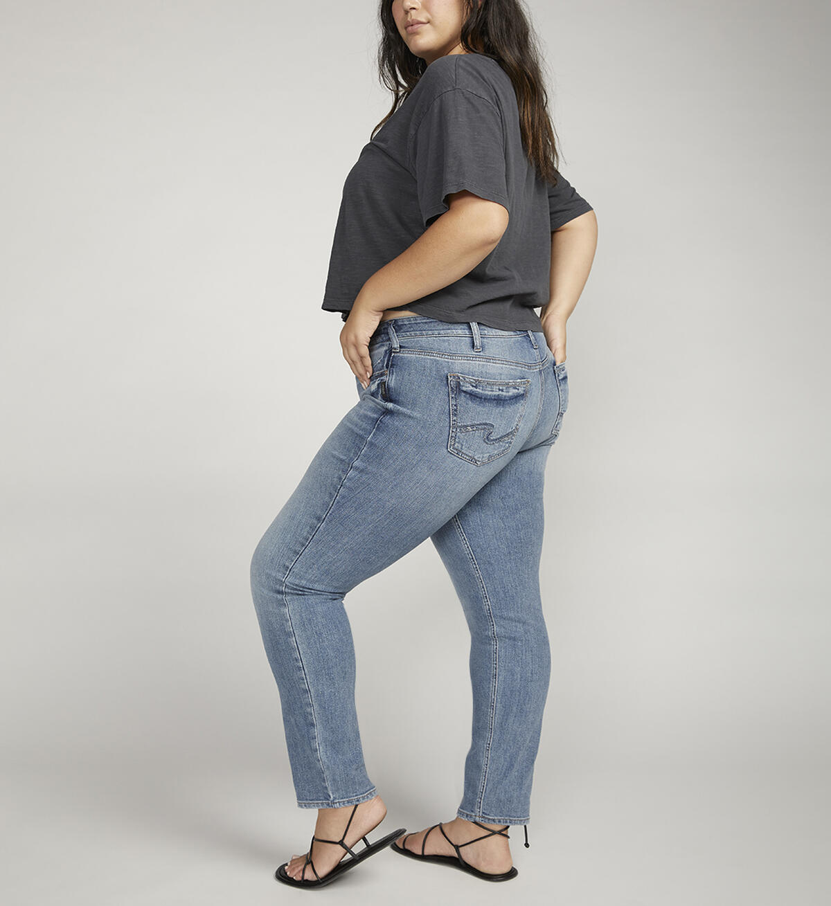 Suki Mid Rise Straight Leg Jeans Plus Size, , hi-res image number 1