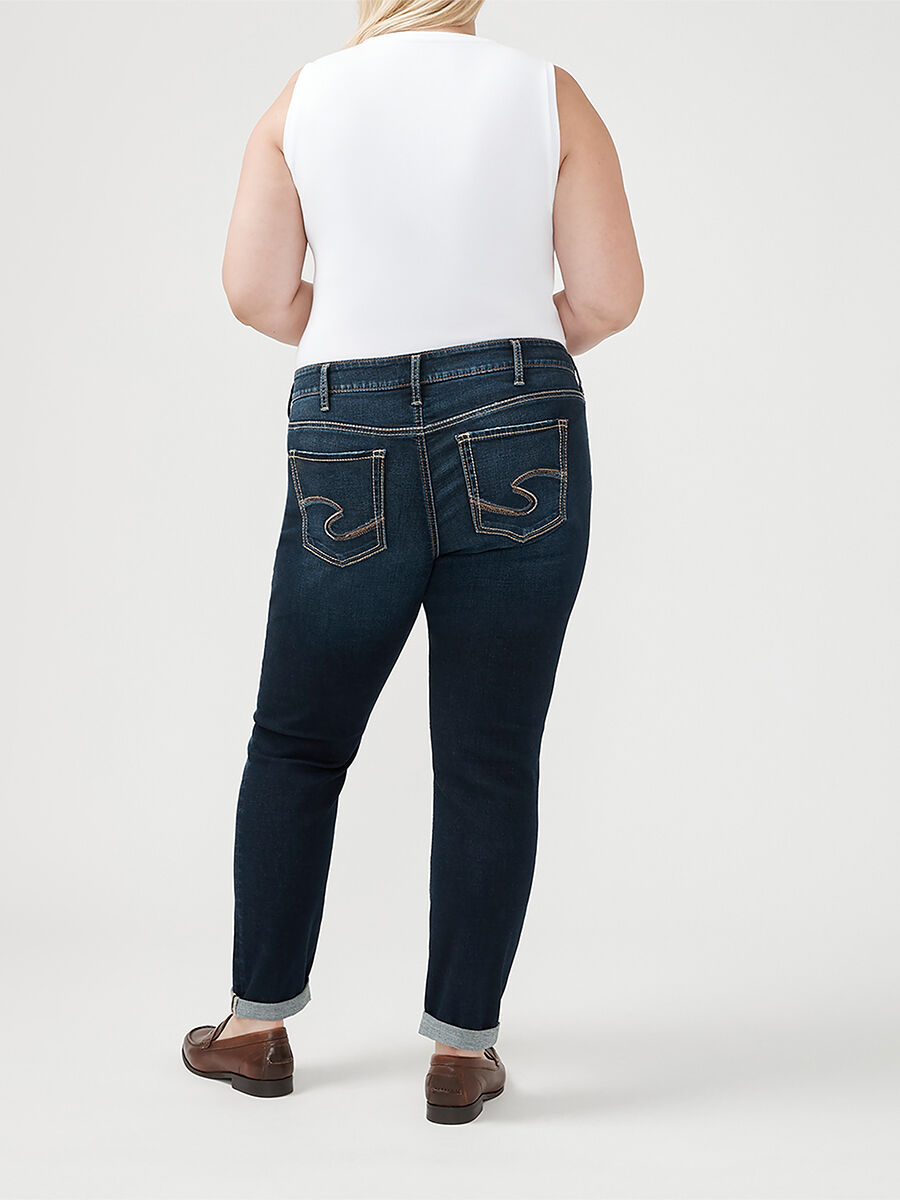 Buy Boyfriend Mid Rise Slim Leg Jeans Plus Size for USD