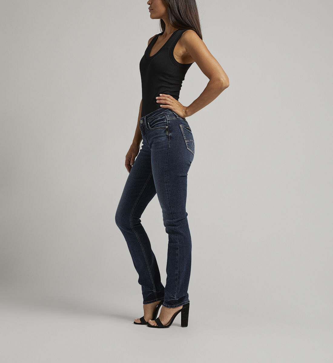 Curvy fit straight leg jeans outlet