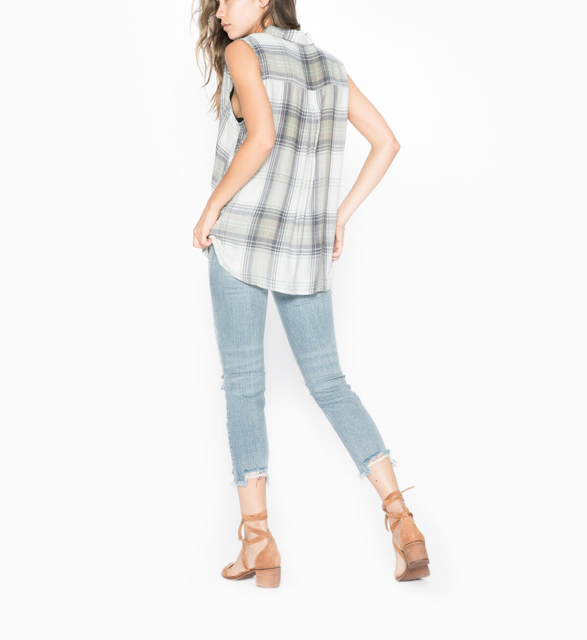Simone - Twisted Front Plaid Tank, , hi-res image number 2