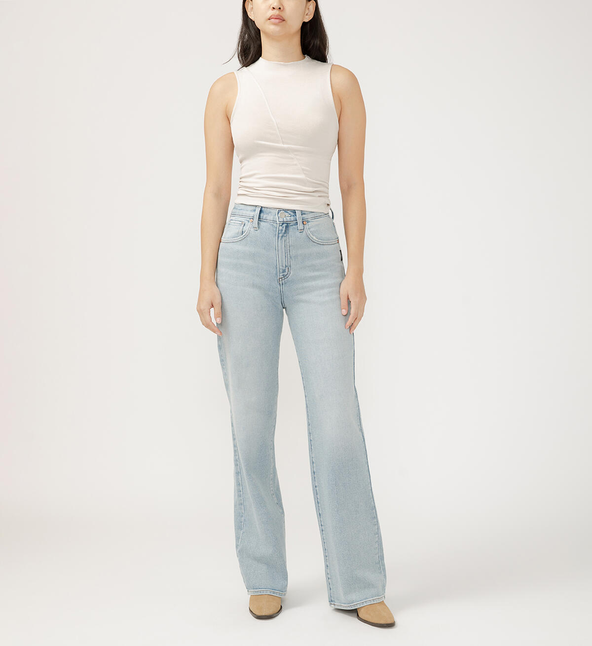 Highly Desirable High Rise Trouser Leg Jeans, , hi-res image number 0