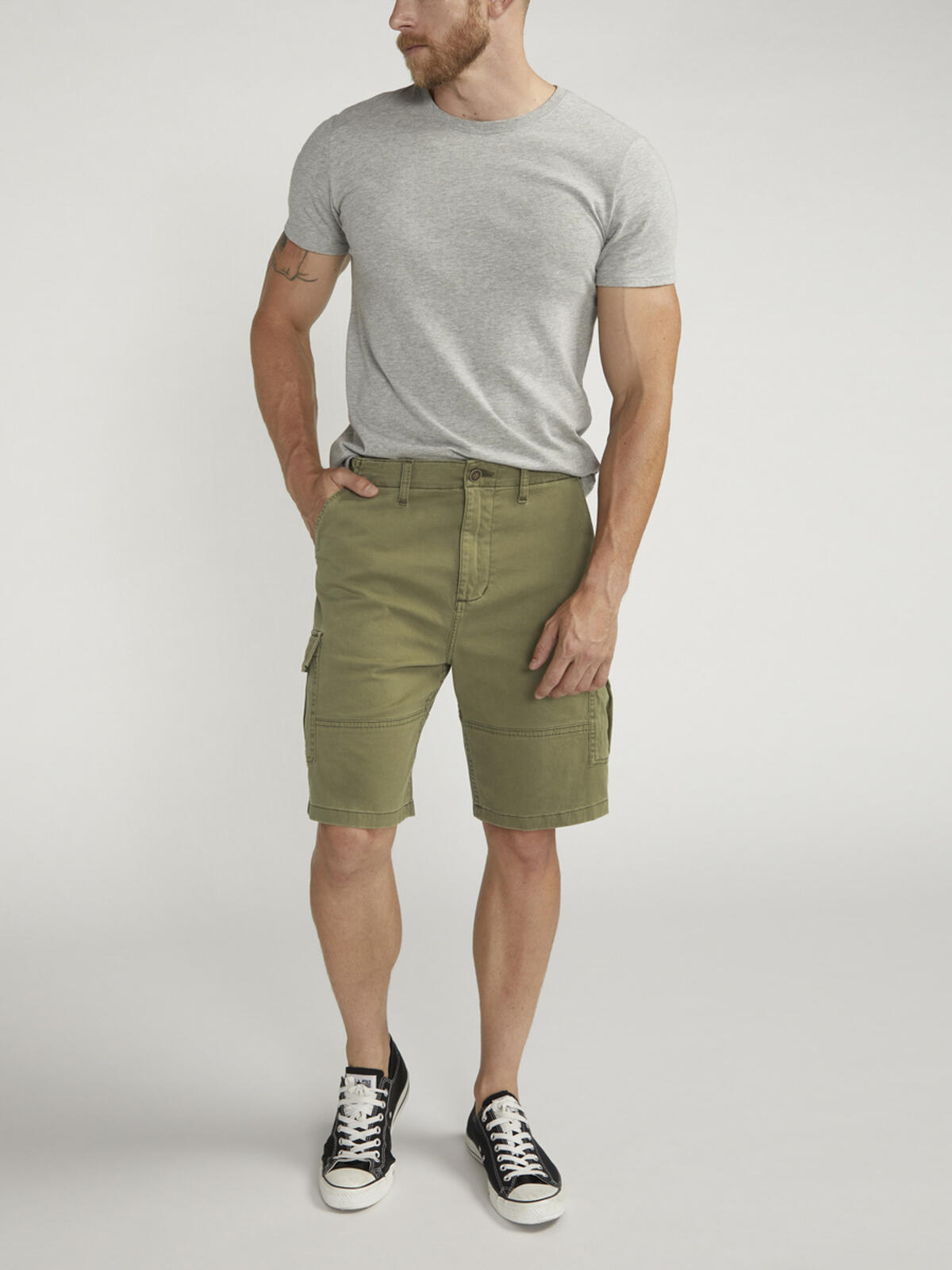 Cargo Essential Twill Shorts, Olive, hi-res image number 0