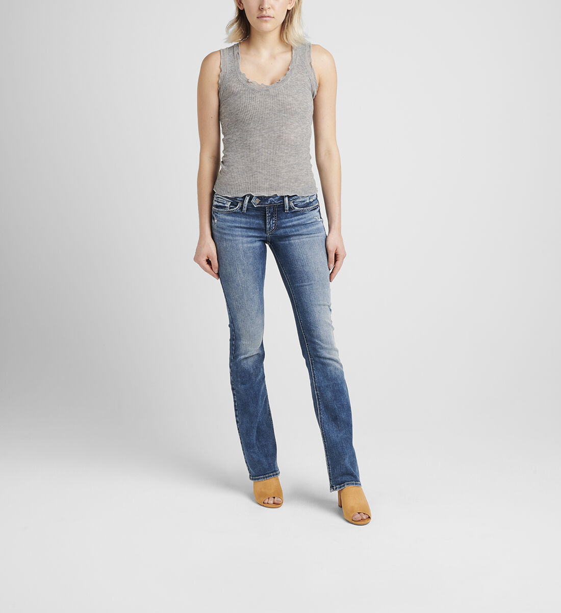 Tuesday Low Rise Slim Bootcut Jeans Front