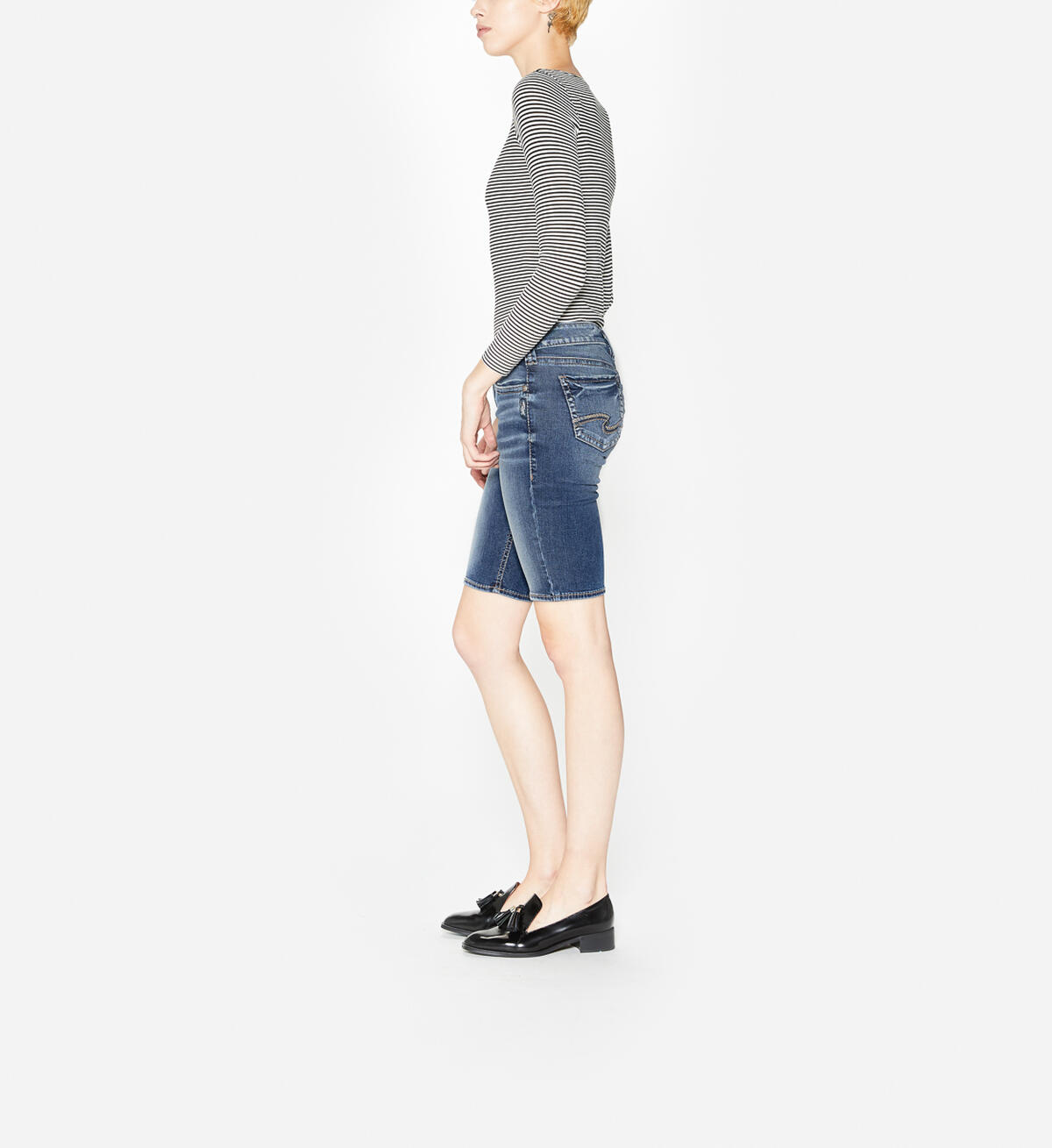 Elyse Bermuda Dark Wash, , hi-res image number 2