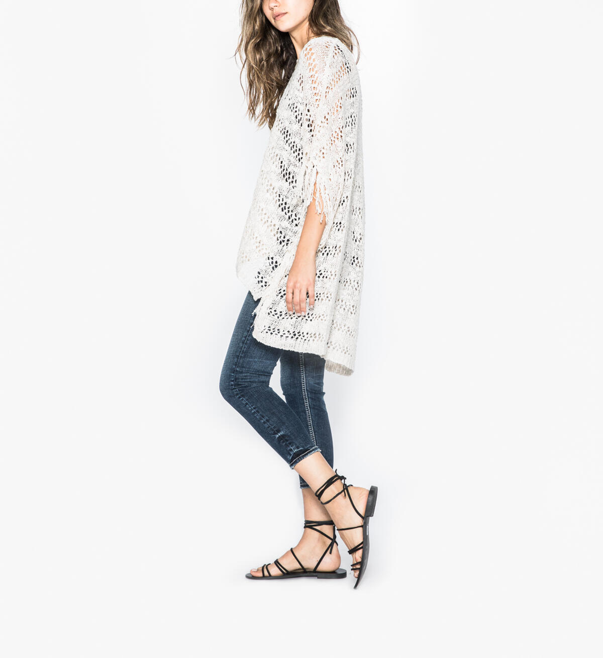 Sierra - Poncho Sweater With Fringe, , hi-res image number 2