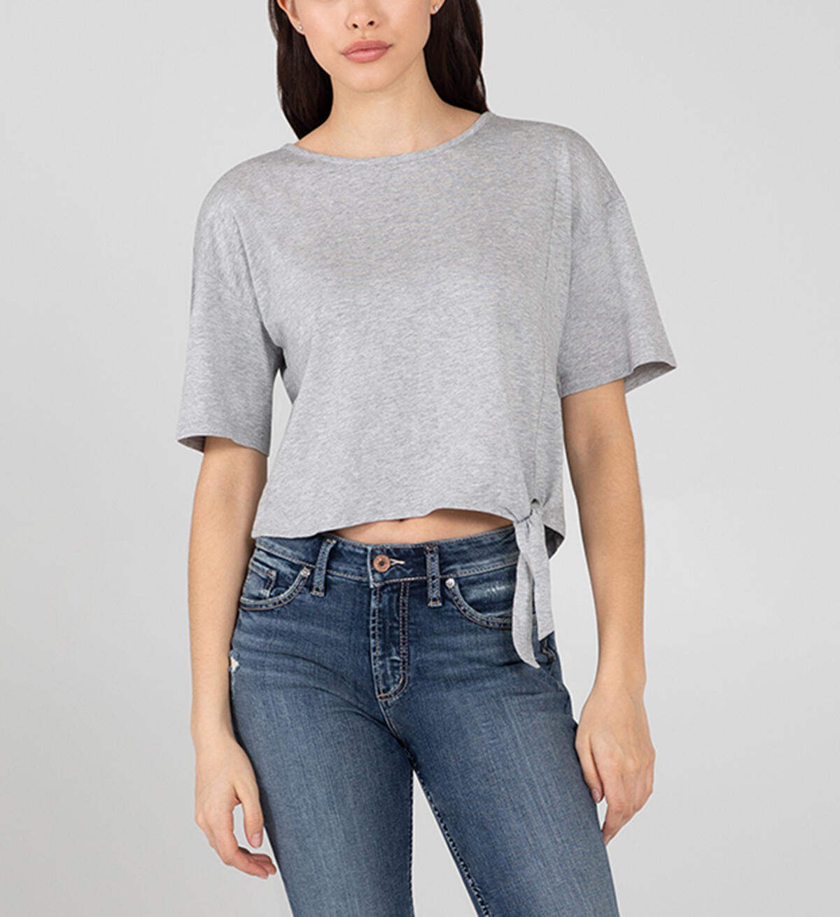 Slub Jersey Tie-Front Tee, , hi-res image number 0
