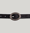 Women's Genuine Leather Belt with Textured Oval Buckle, , hi-res image number 1