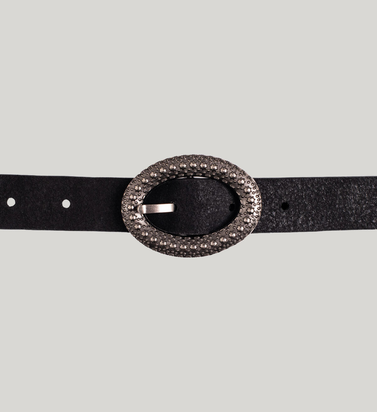 Women's Genuine Leather Belt with Textured Oval Buckle, , hi-res image number 1