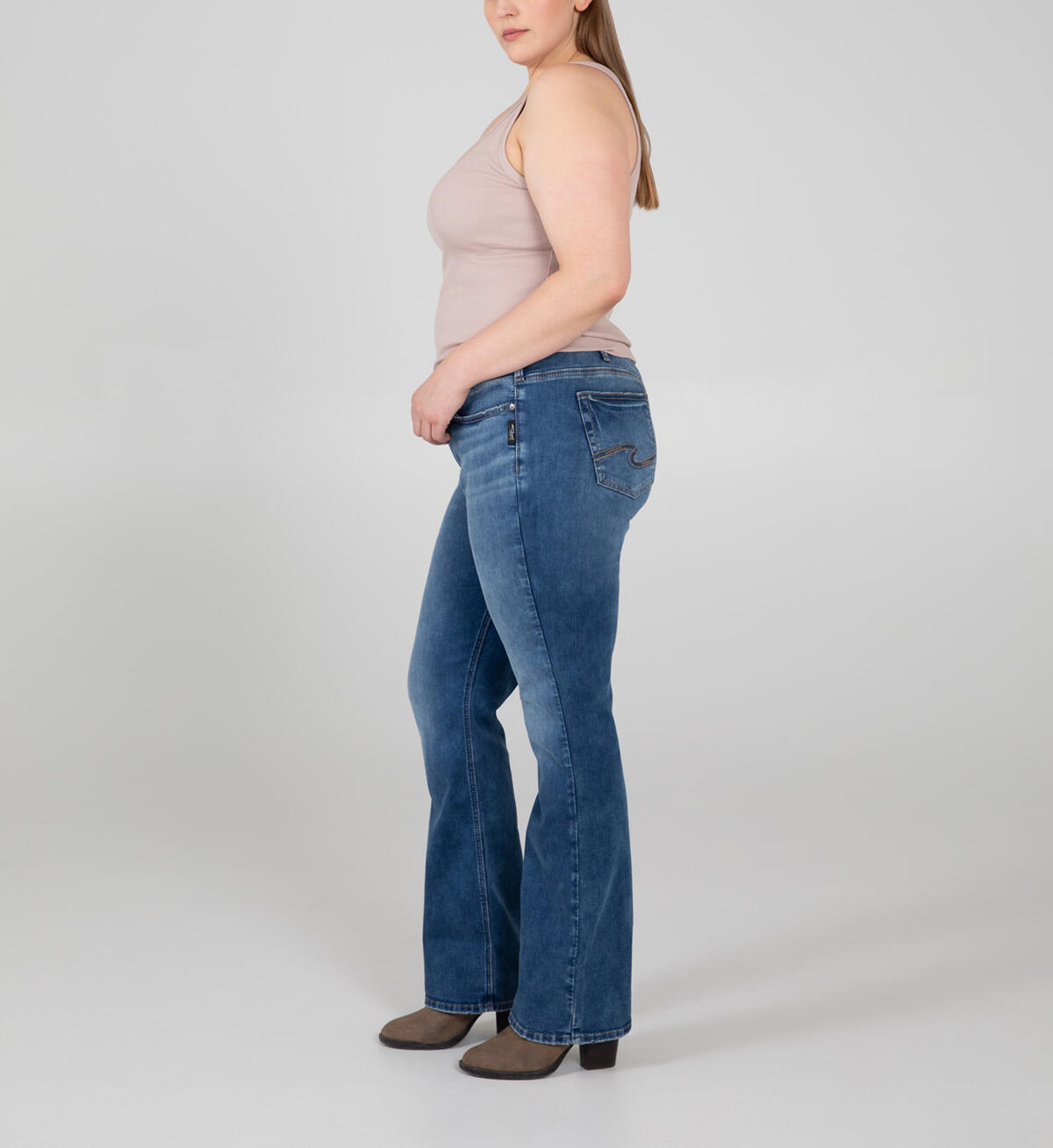 Elyse Mid Rise Slim Bootcut Jeans Plus Size - Eco-Friendly Fabric, , hi-res image number 2