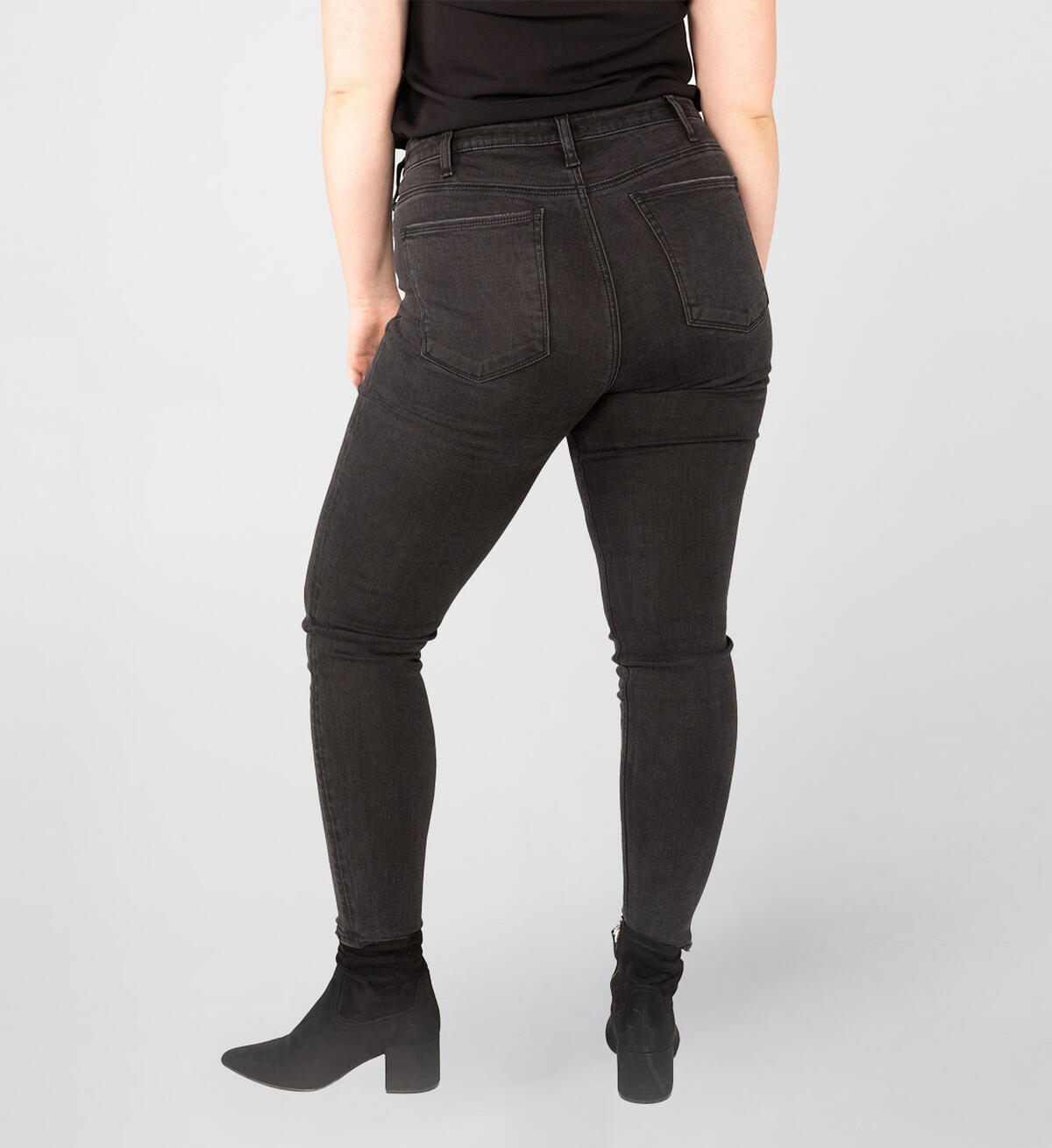 Buy High Note High Rise Skinny Jeans Plus Size for USD 41.00 Silver