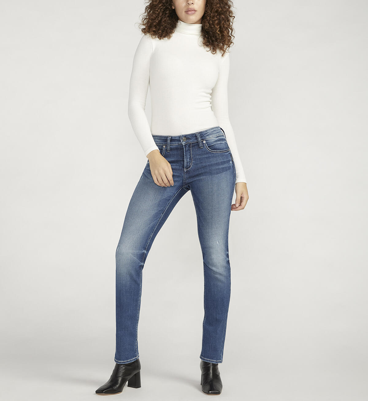 Suki Mid Rise Straight Leg Jeans, Indigo, hi-res image number 0