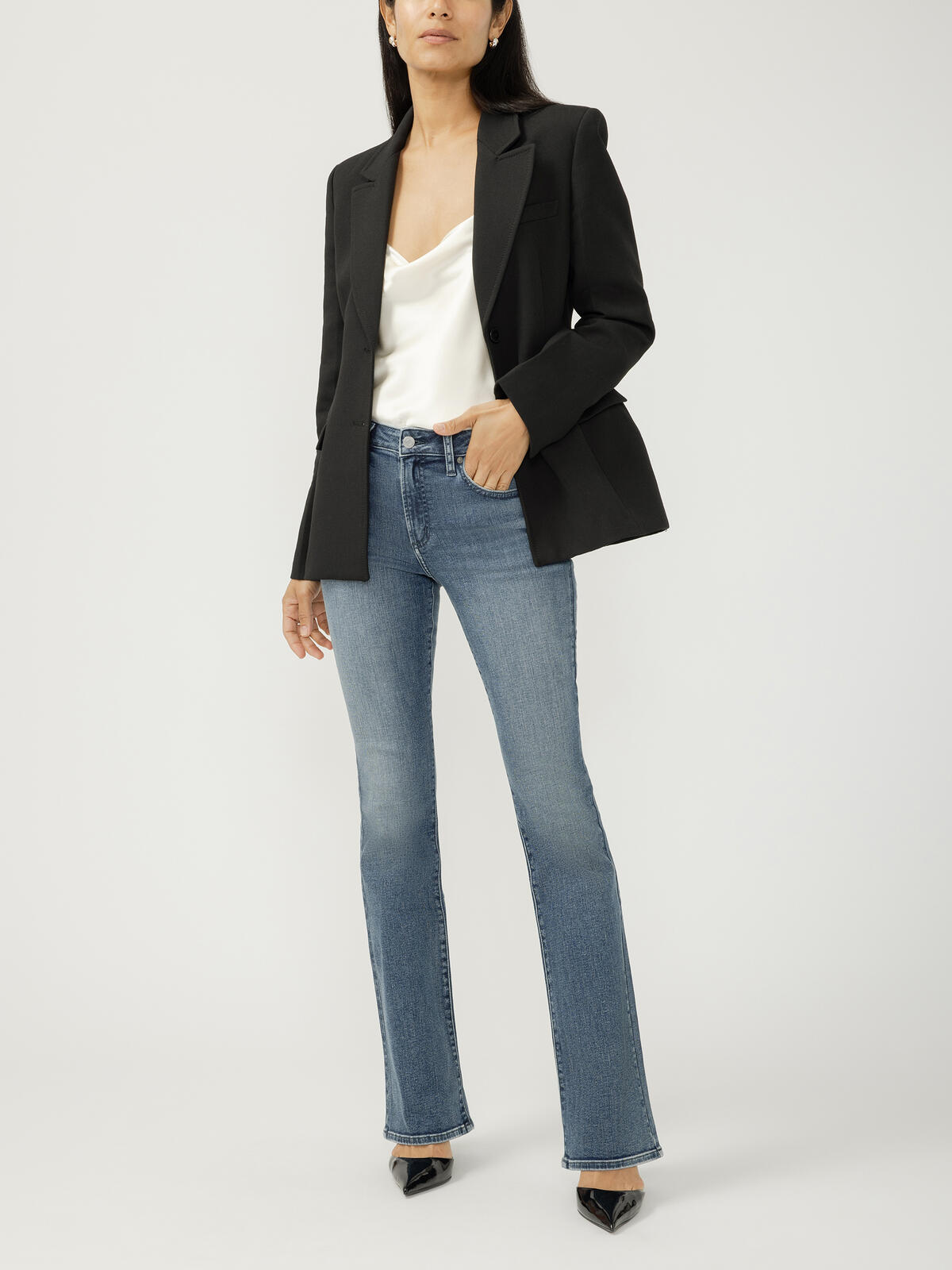 Most Wanted Mid Rise Skinny Flare Jeans image number 0